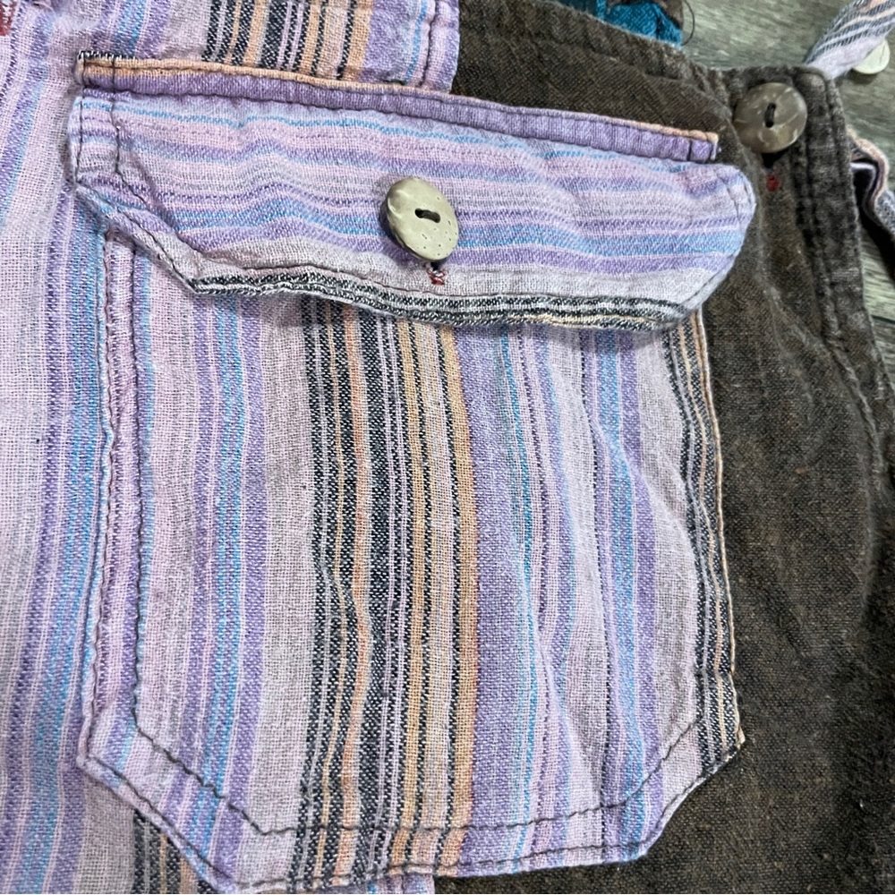 Shop Therapy Patchwork Overalls Woman’s Size Large Heavy 100% Cotton Boho - Picture 11 of 12